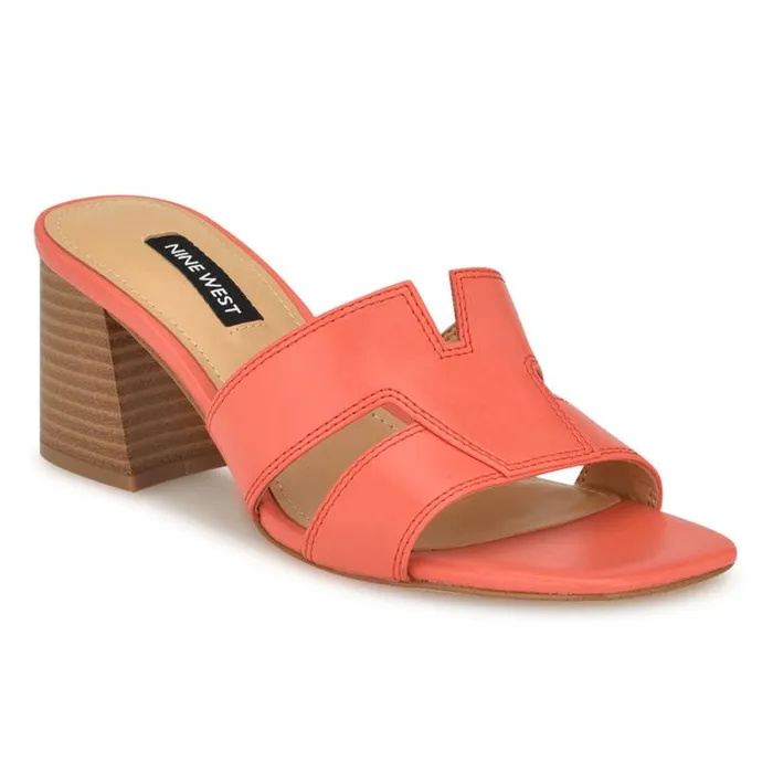 Griselda Block Heel Sandals Orange Women Nine West Heels Griselda Block Heel Sandals Orange Women Nine West Heels