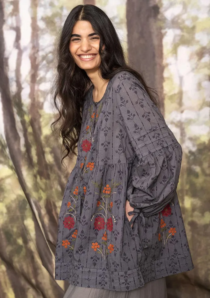 Gudrun Sjdn Hjortron Woven Tunic In Organic Cotton Women Tunics