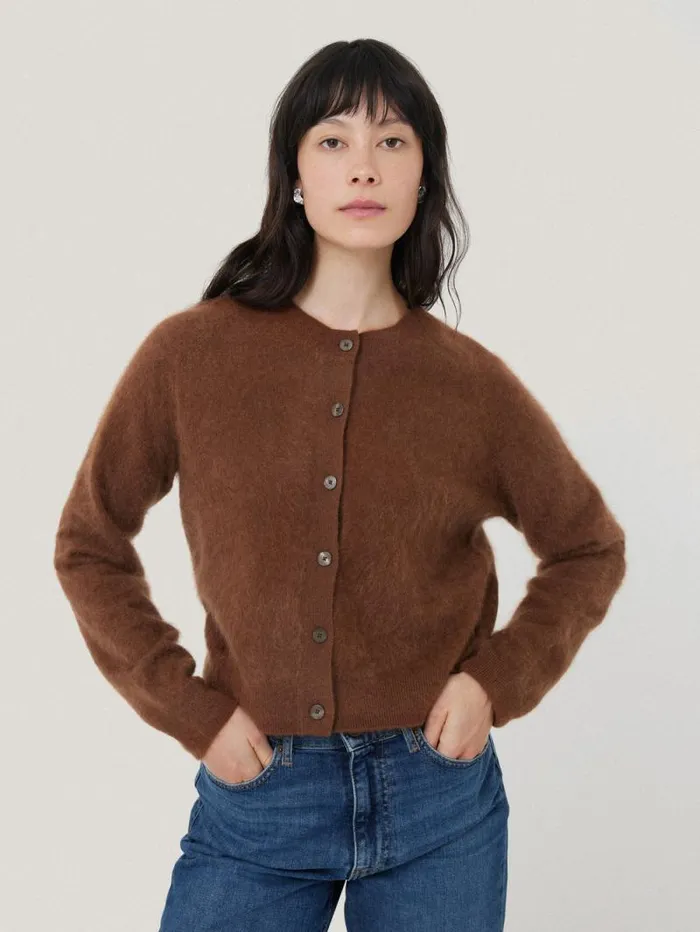 Halo Cashmere Cardigan Ginger Women Jigsaw Knitwear and Cashmere