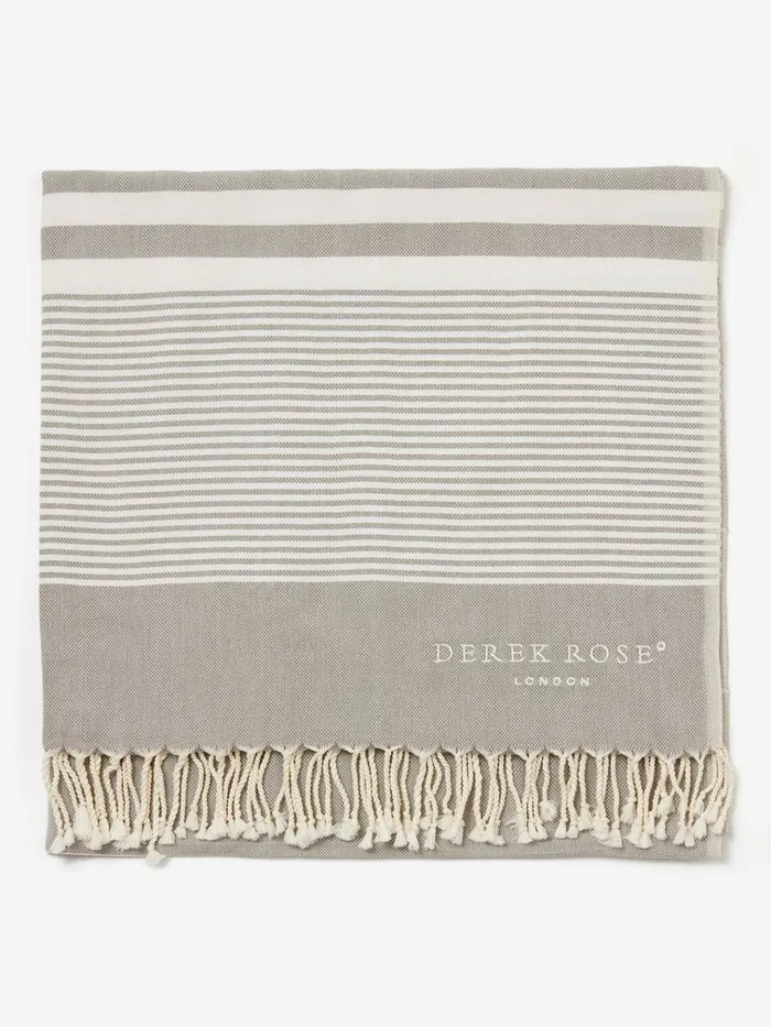 Hammam Towels MenWomen Derek Rose Hammam Towel Karinna Pure Cotton Silver