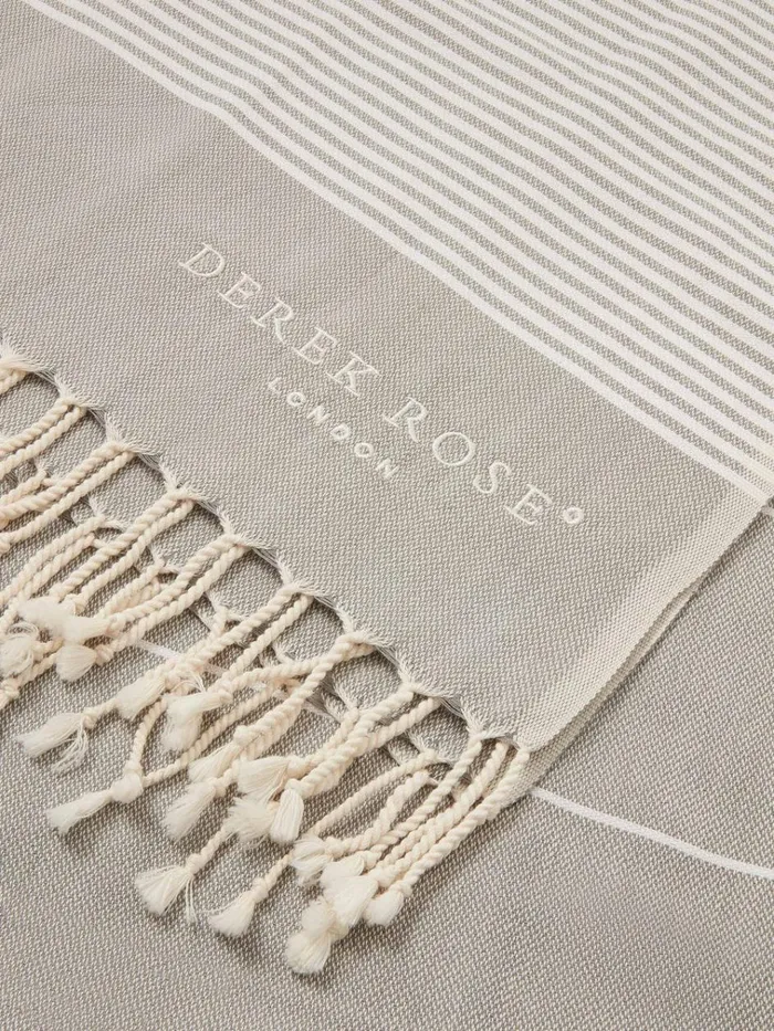 Hammam Towels MenWomen Derek Rose Hammam Towel Karinna Pure Cotton Silver
