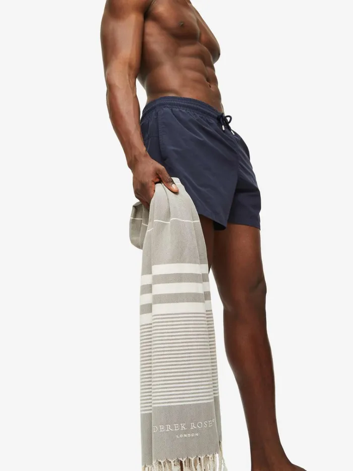 Hammam Towels MenWomen Derek Rose Hammam Towel Karinna Pure Cotton Silver