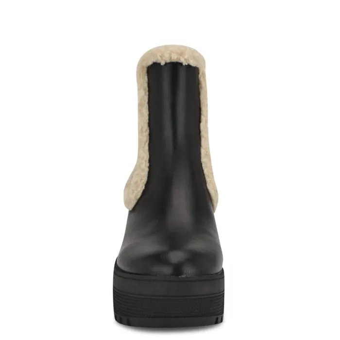 Haray Platform Booties Blackwhite Patent Plaid Women Nine West Boots and Booties