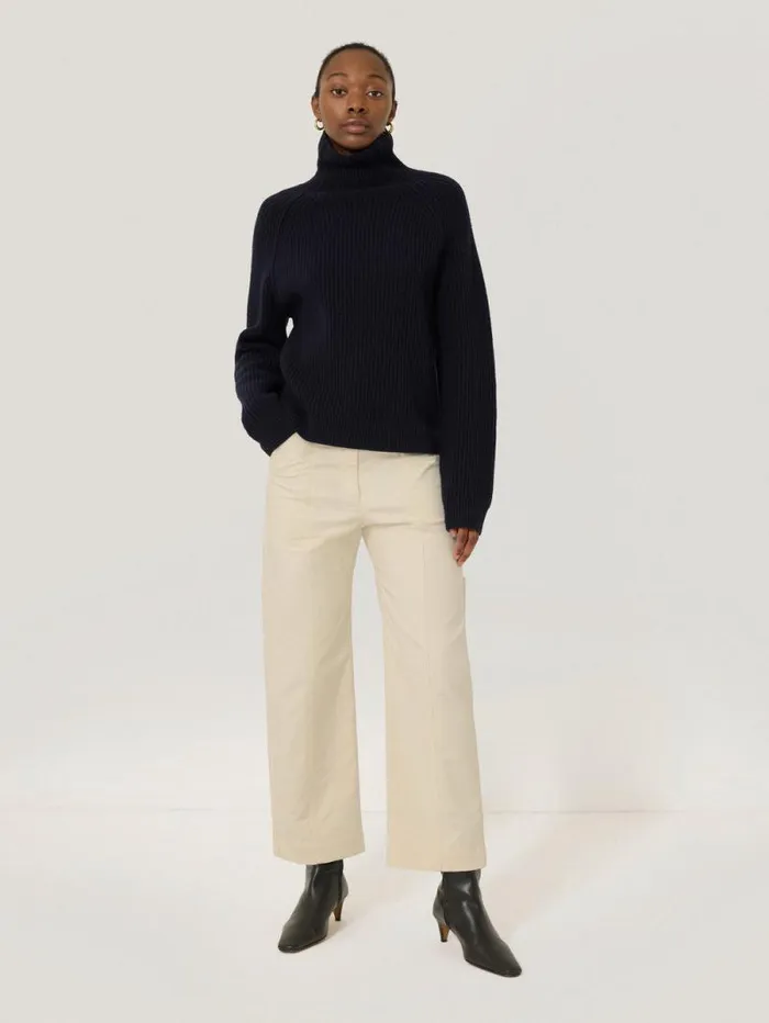 Hatton Cropped Trouser Cream Women Jigsaw Trousers