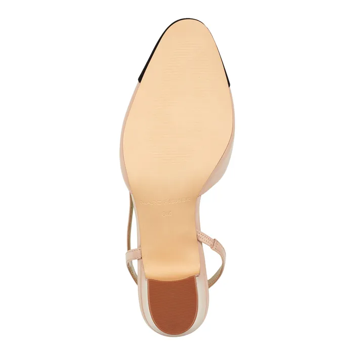 Heels and Pumps Laynie Block Heel Pump Natural Marc Fisher Women