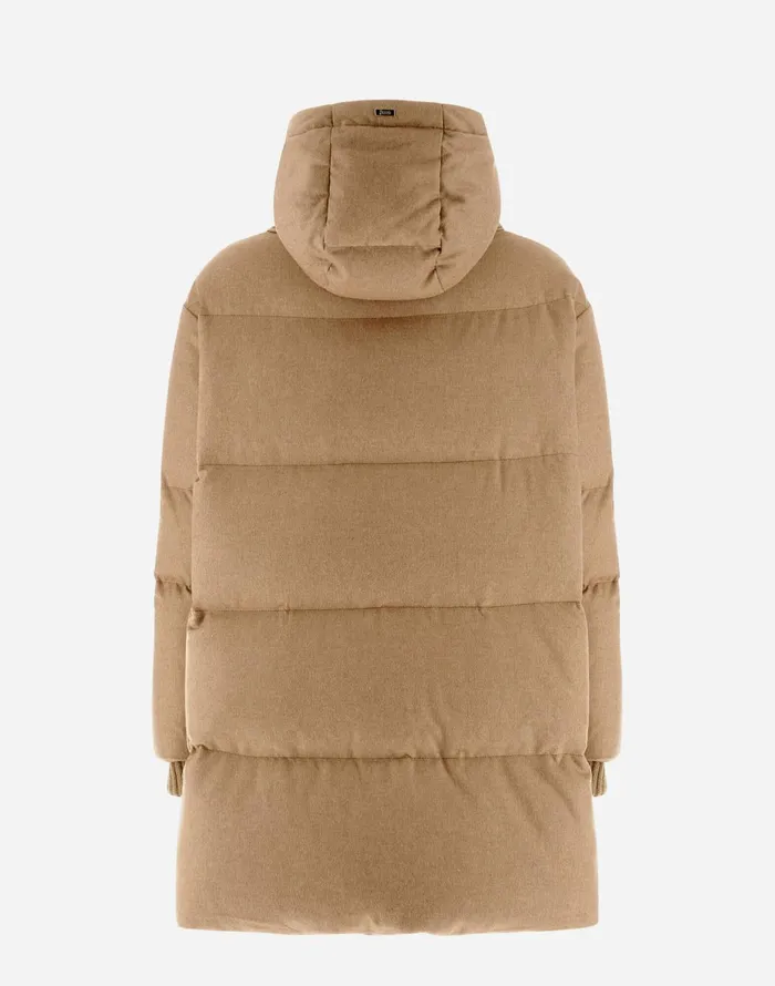 Herno ASHAPE JACKET IN CASHMERE SILK AND MONOGRAM Camel Women AShape