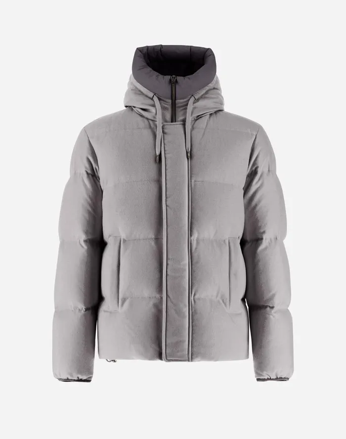 Herno BOMBER JACKET IN CASHMERE SILK AND ECOAGE Grey Men Bomber