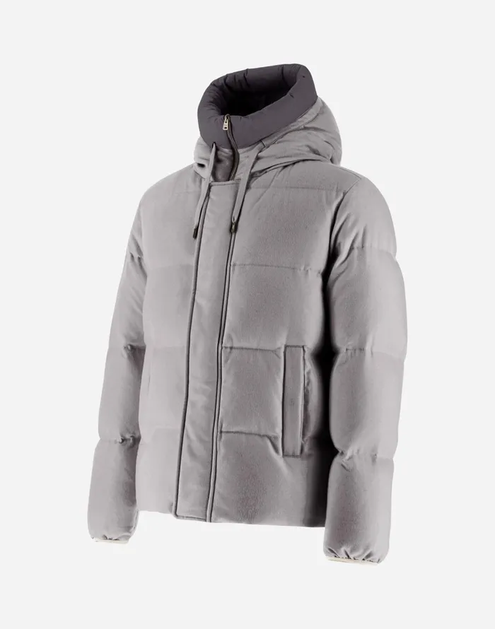Herno BOMBER JACKET IN CASHMERE SILK AND ECOAGE Grey Men Bomber