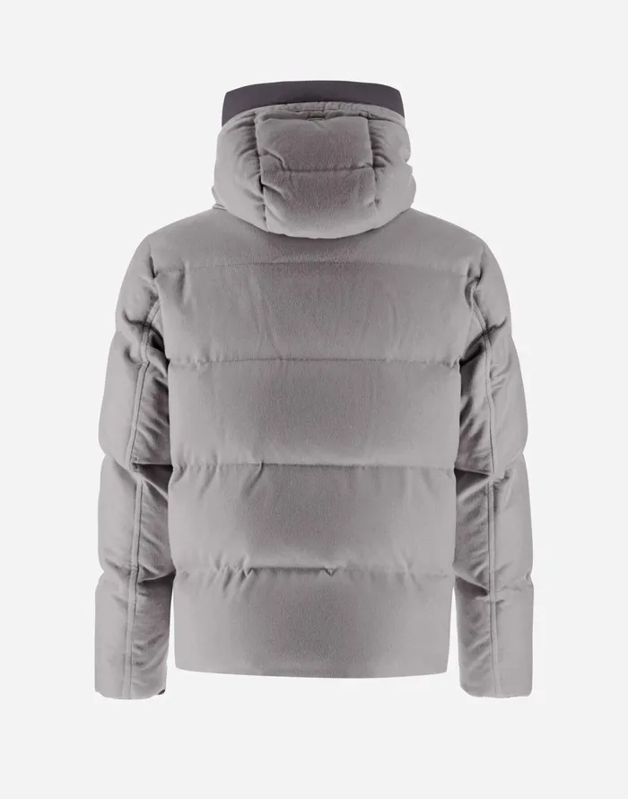 Herno BOMBER JACKET IN CASHMERE SILK AND ECOAGE Grey Men Bomber