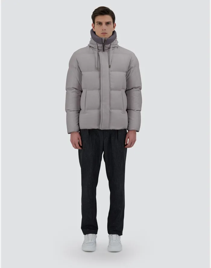Herno BOMBER JACKET IN CASHMERE SILK AND ECOAGE Grey Men Bomber