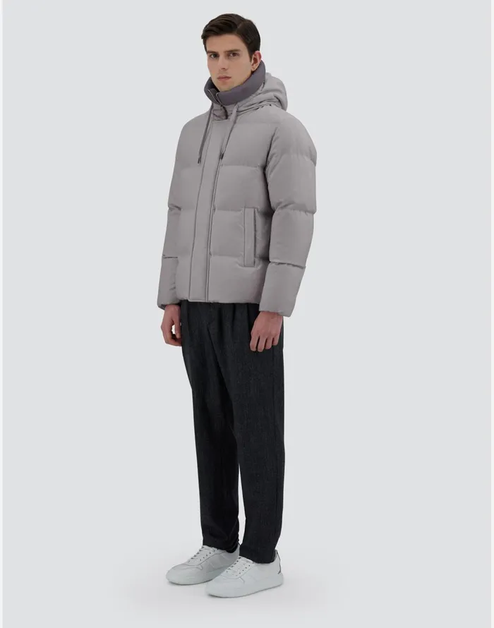Herno BOMBER JACKET IN CASHMERE SILK AND ECOAGE Grey Men Bomber