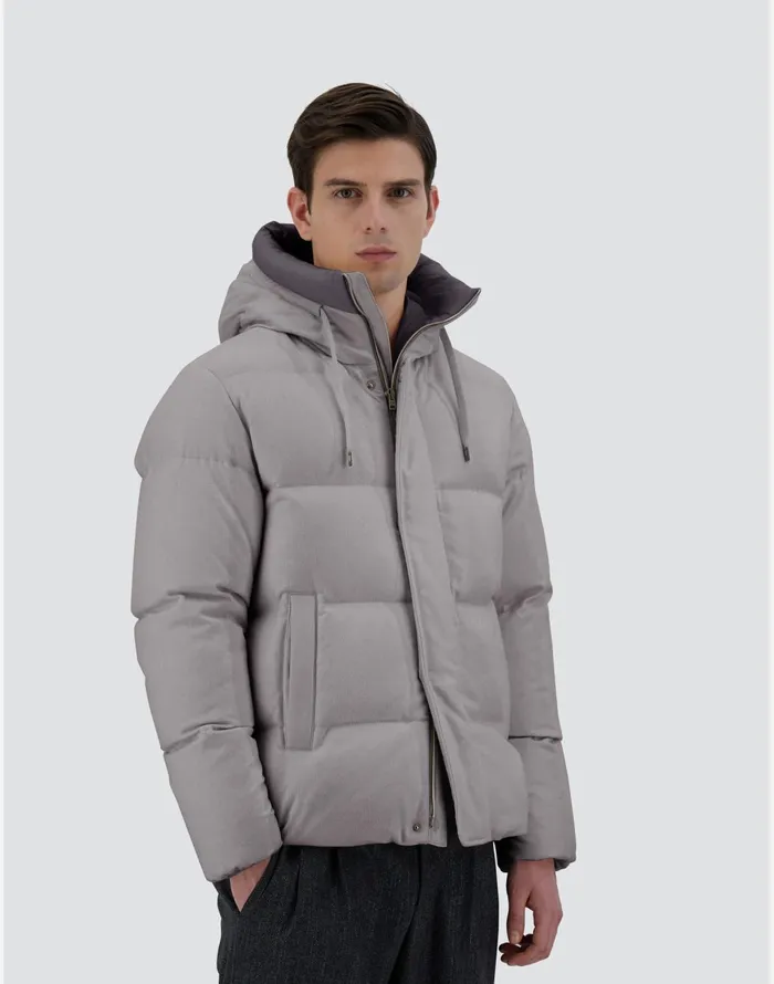 Herno BOMBER JACKET IN CASHMERE SILK AND ECOAGE Grey Men Bomber