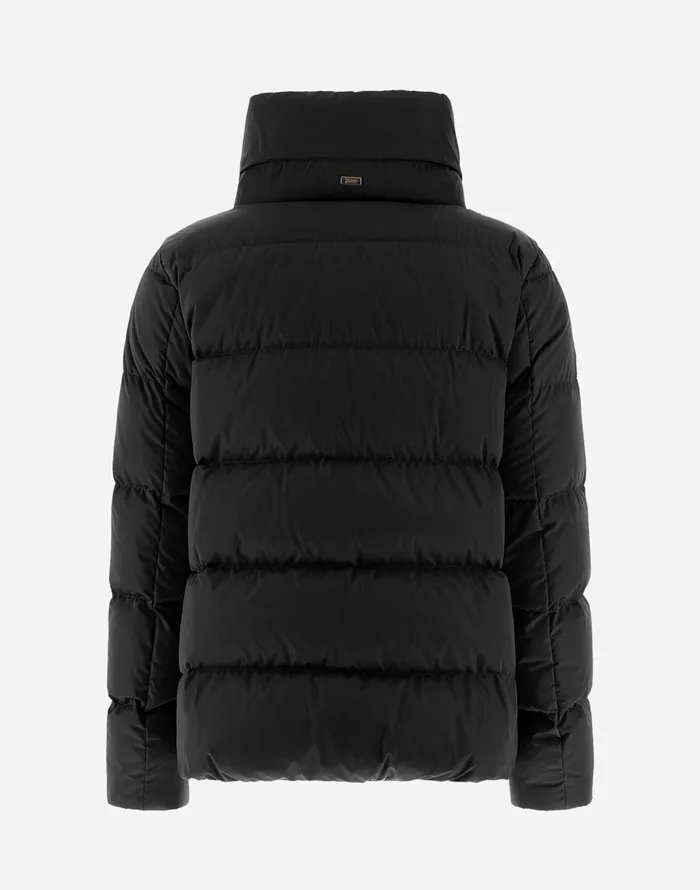Herno CAPE IN SATIN Black Women Short Down Jackets