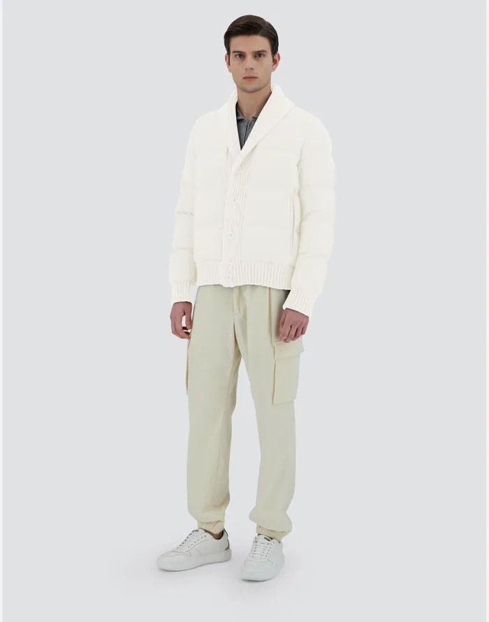 Herno CARDIGAN IN ARENDELLEKNIT White Men Short Down Jackets
