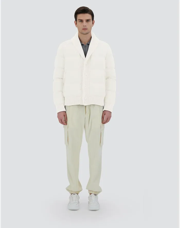 Herno CARDIGAN IN ARENDELLEKNIT White Men Short Down Jackets