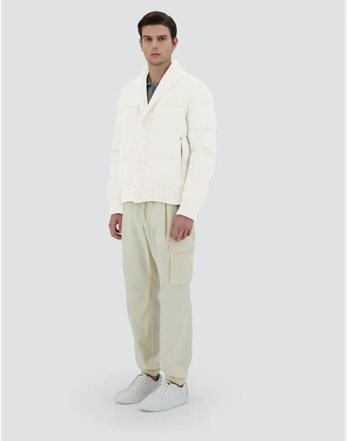 Herno CARDIGAN IN ARENDELLEKNIT White Men Short Down Jackets