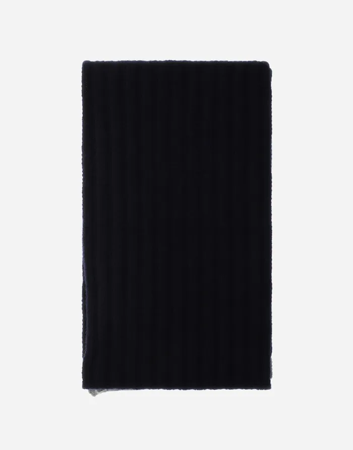 Herno CASHMERE AND ALCANTARA SCARF Dark Blue Men Scarves