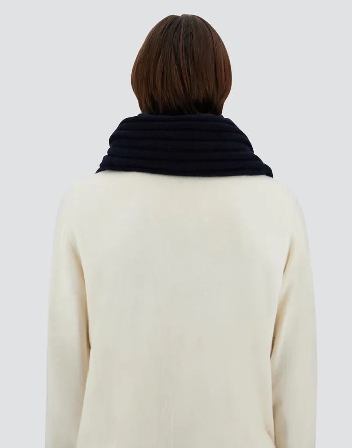 Herno CASHMERE AND ALCANTARA SCARF Dark Blue Men Scarves