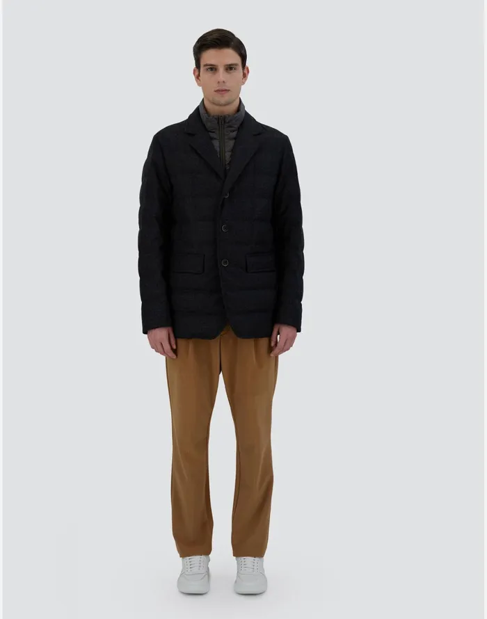 Herno GLEN PLAID WOOL and CASHMERE BLAZER Grey Men Blazers
