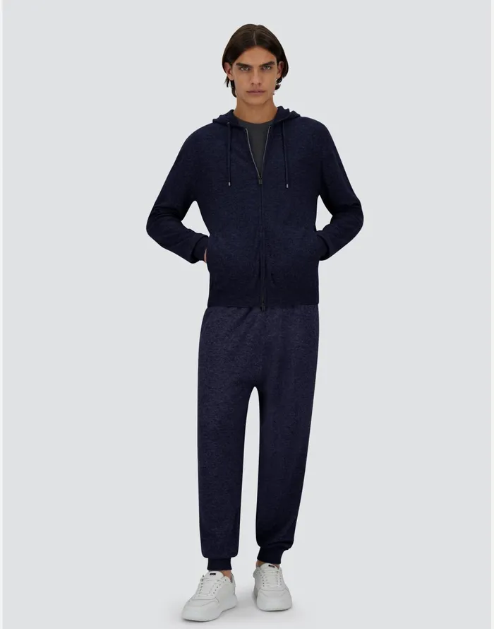 Herno IMMENSE WOOL CASHMERE SWEATSHIRT Dark Blue Men Knitwear