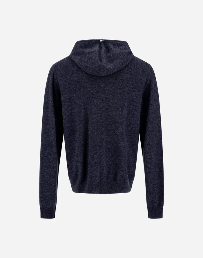 Herno IMMENSE WOOL CASHMERE SWEATSHIRT Dark Blue Men Knitwear
