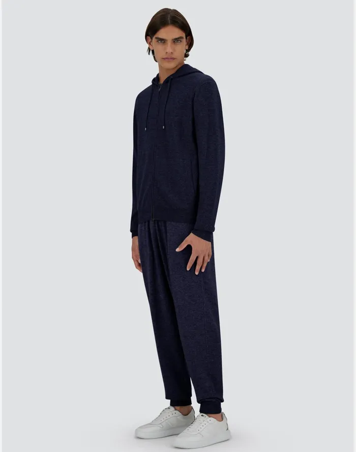 Herno IMMENSE WOOL CASHMERE SWEATSHIRT Dark Blue Men Knitwear