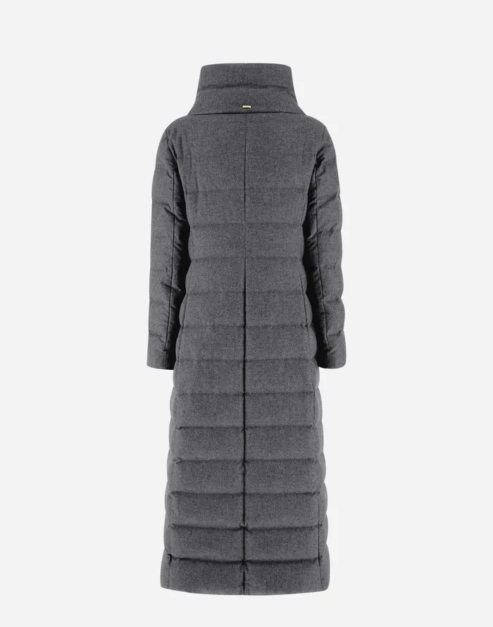 Herno JACKET IN CASHMERE SILK AND MONOGRAM Grey Women Parka and Jackets