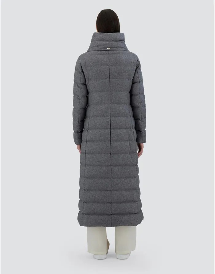 Herno JACKET IN CASHMERE SILK AND MONOGRAM Grey Women Parka and Jackets