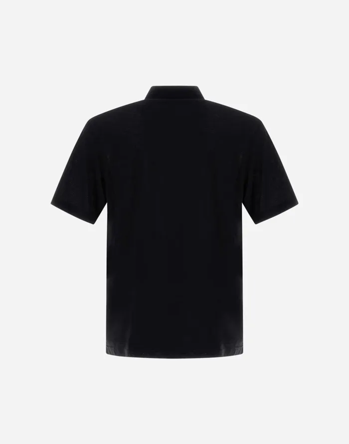 Herno JERSEY CREPE POLO SHIRT Black Men Tshirts and Polo Shirts