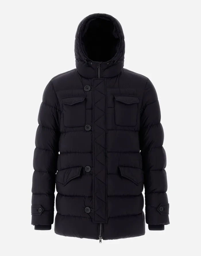 Herno L039ESKIMO Black Men Parka and Jackets