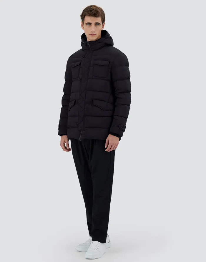 Herno L039ESKIMO Black Men Parka and Jackets