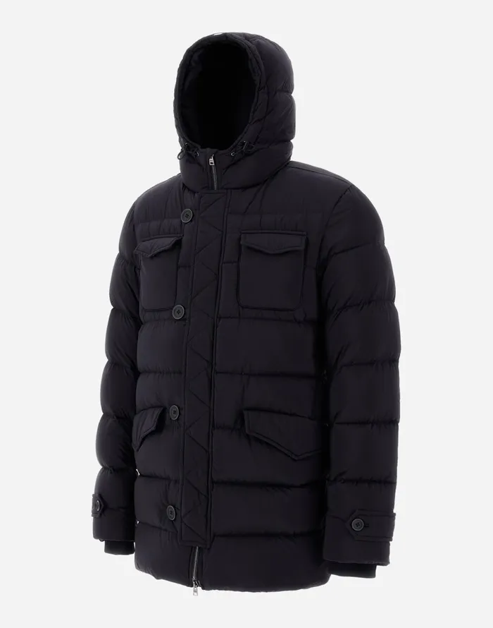 Herno L039ESKIMO Black Men Parka and Jackets