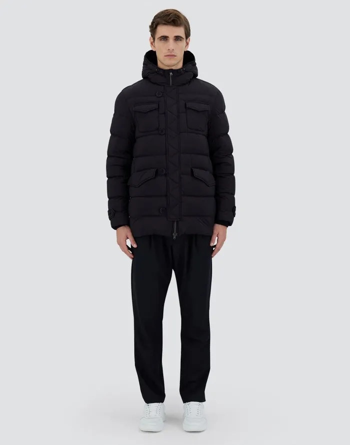 Herno L039ESKIMO Black Men Parka and Jackets