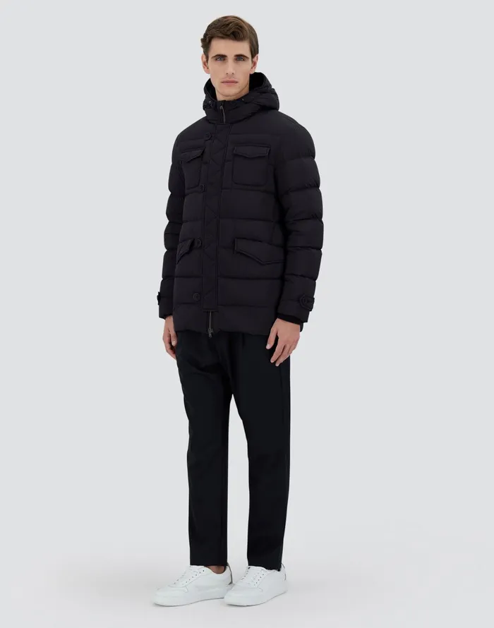 Herno L039ESKIMO Black Men Parka and Jackets