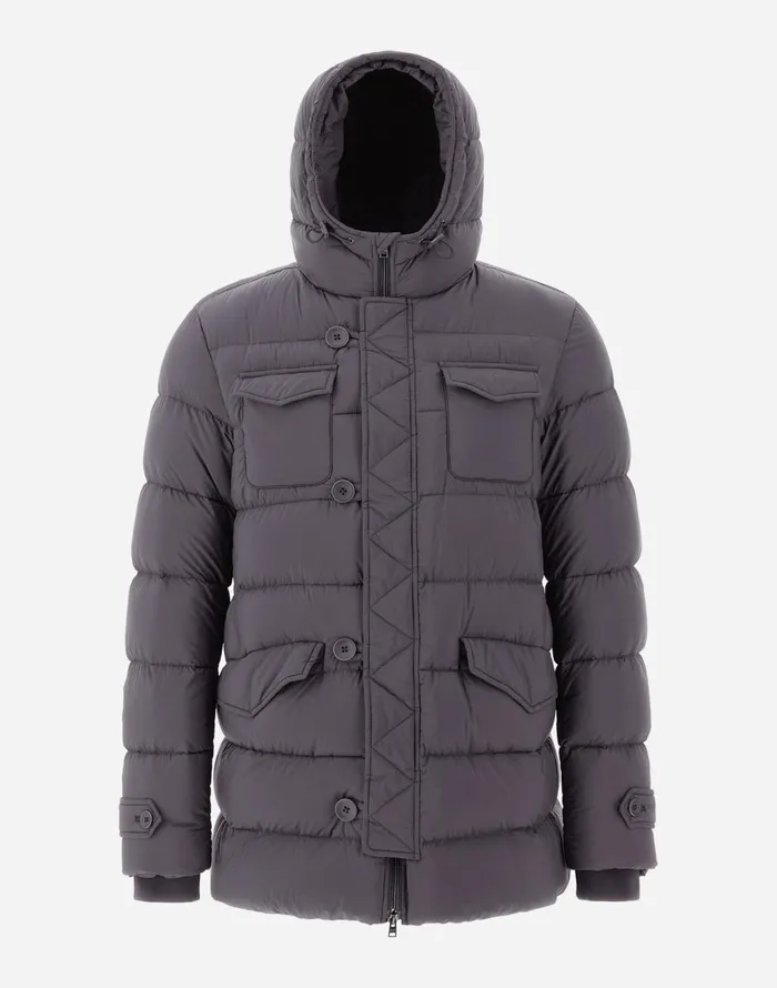 Herno L039ESKIMO Grey Men Long Down Jackets