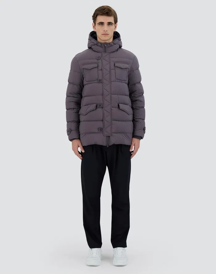 Herno L039ESKIMO Grey Men Long Down Jackets