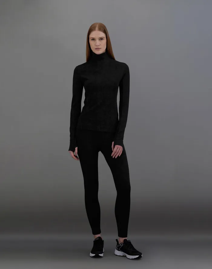 Herno LAMINAR SWEATER IN WOOL TECH BASE LAYER Black Women Tshirts and Tops