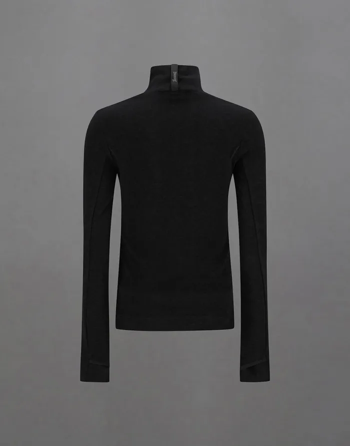 Herno LAMINAR SWEATER IN WOOL TECH BASE LAYER Black Women Tshirts and Tops