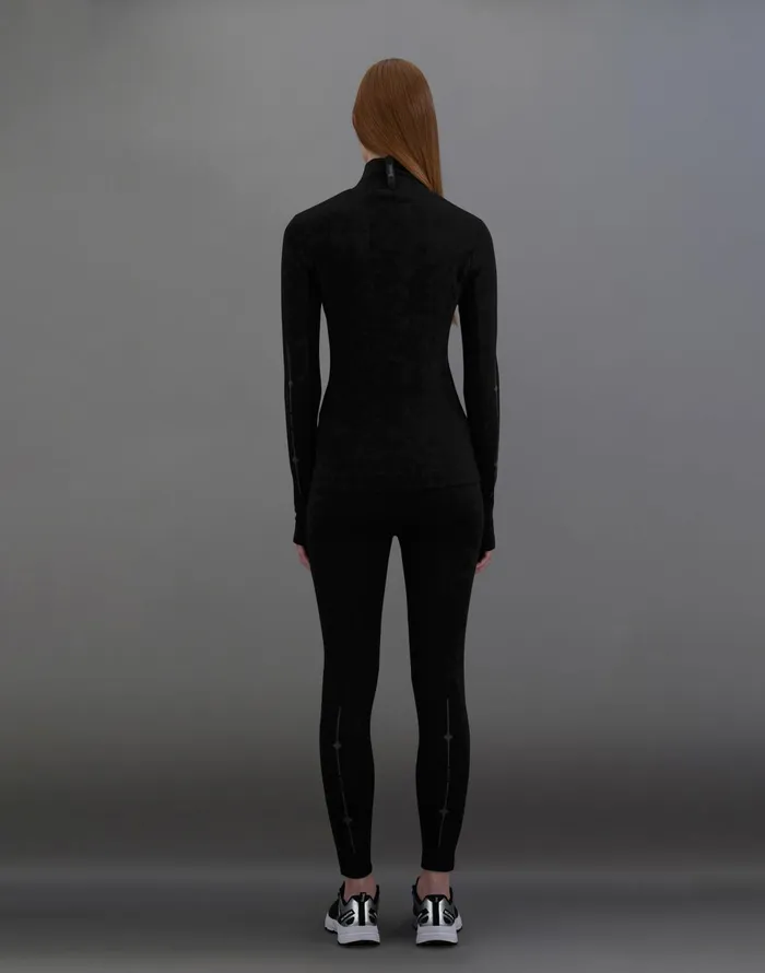 Herno LAMINAR SWEATER IN WOOL TECH BASE LAYER Black Women Tshirts and Tops