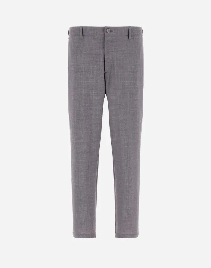 Herno LIGHT WOOL BLEND TROUSERS Grey Men Trousers
