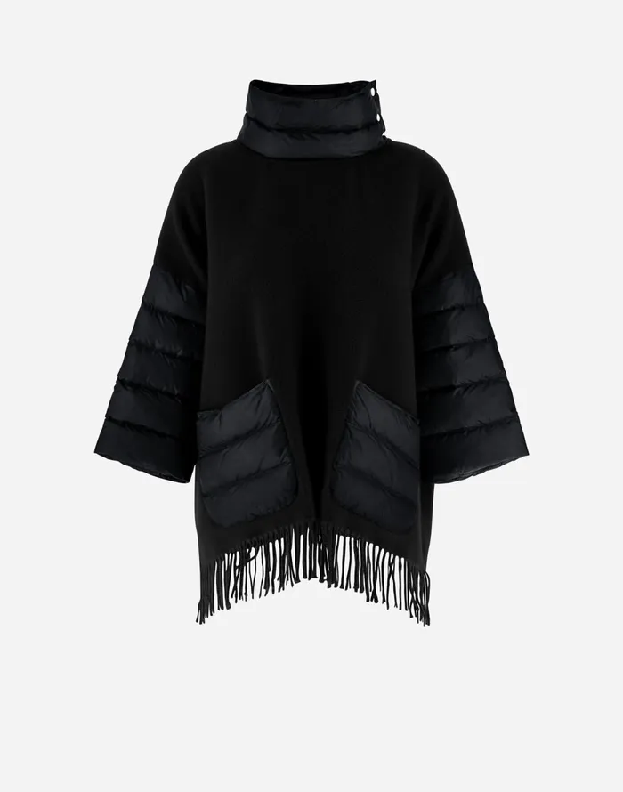 Herno RESORT PONCHO IN SOFT PONCHO and NYLON ULTRALIGHT Black Women AShape
