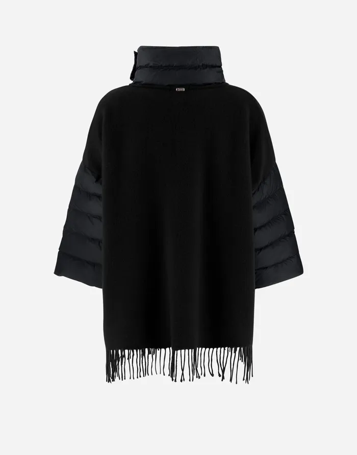 Herno RESORT PONCHO IN SOFT PONCHO and NYLON ULTRALIGHT Black Women AShape