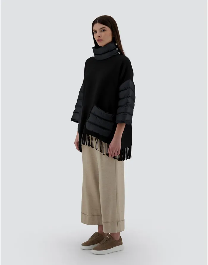 Herno RESORT PONCHO IN SOFT PONCHO and NYLON ULTRALIGHT Black Women AShape
