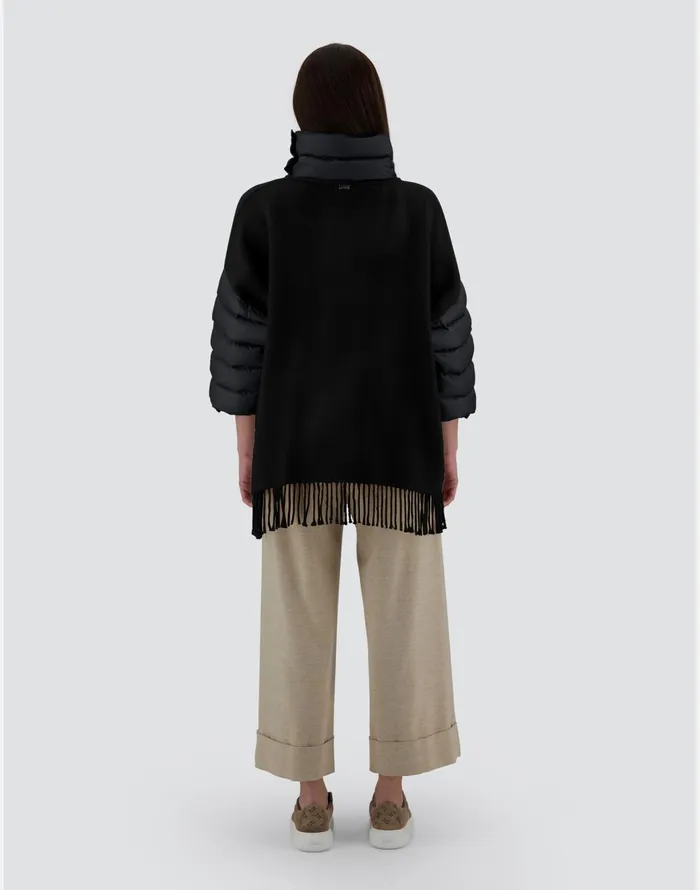 Herno RESORT PONCHO IN SOFT PONCHO and NYLON ULTRALIGHT Black Women AShape