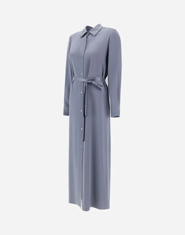 Herno RESORT SHIRT DRESS IN SATIN EFFECT Denim Women Skirts and Dresses