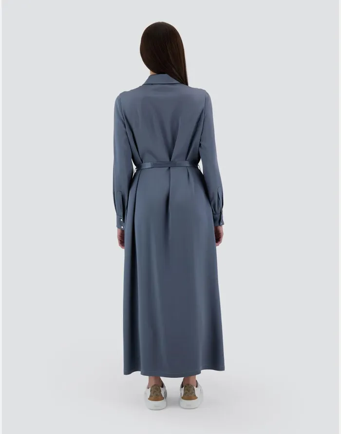 Herno RESORT SHIRT DRESS IN SATIN EFFECT Denim Women Skirts and Dresses