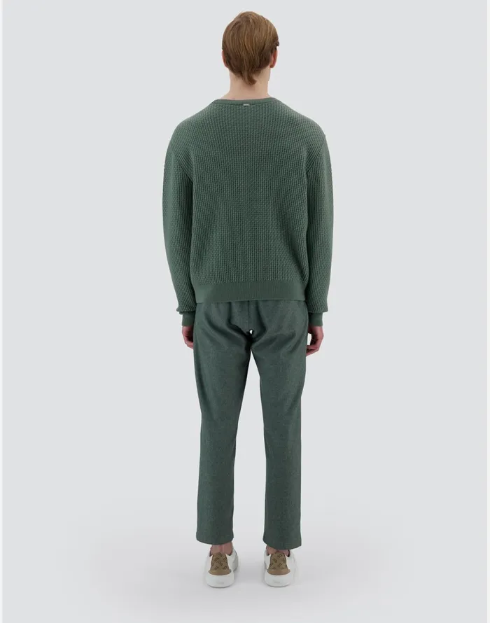 Herno RESORT SWEATER IN ENDLESS OPERATED WOOL Olive Green Men Knitwear