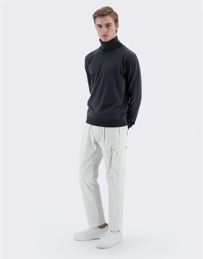 Herno RESORT SWEATER IN ENDLESS WOOL Dark Blue Men Knitwear