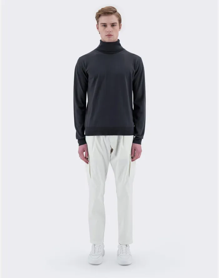 Herno RESORT SWEATER IN ENDLESS WOOL Dark Blue Men Knitwear