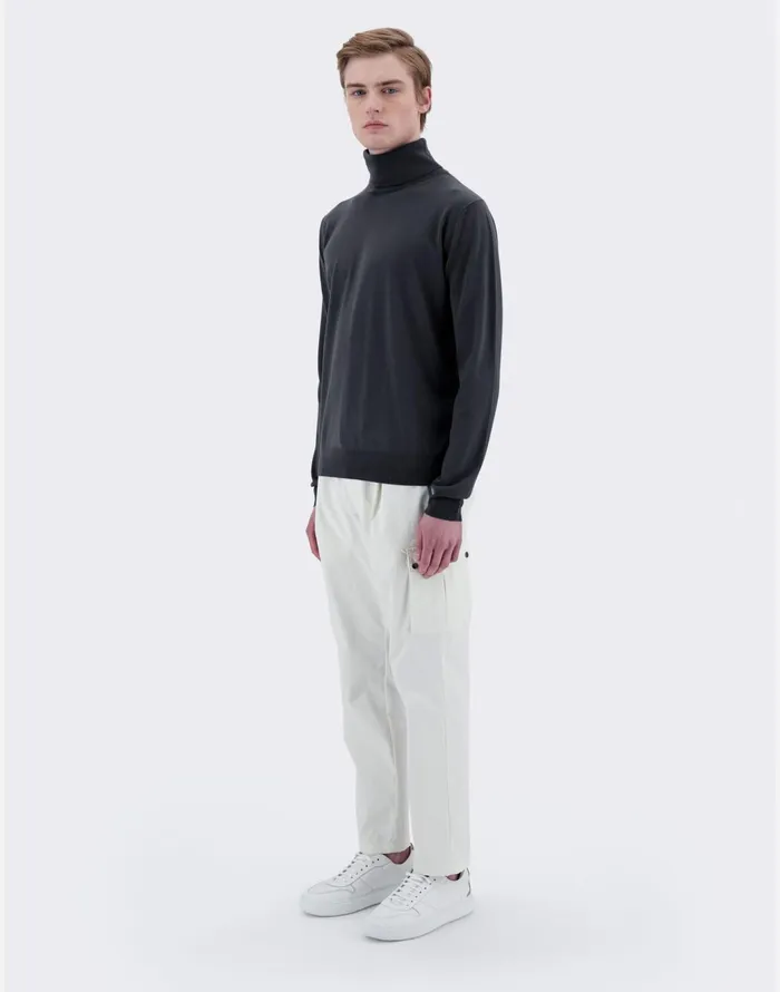 Herno RESORT SWEATER IN ENDLESS WOOL Dark Blue Men Knitwear